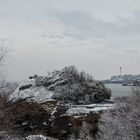 Biarritz neige : ça se dégage et on voit le phare