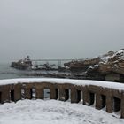 biarritz neige, le rocher de la vierge