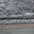 Biarritz neige  les jardins de la cote des basques 