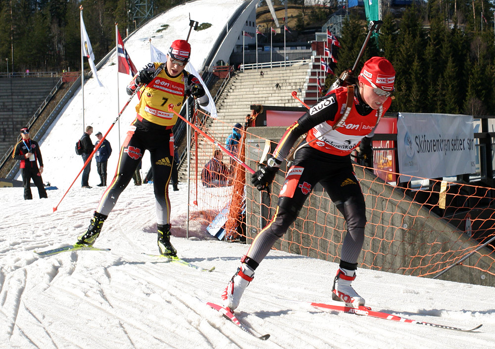 Biathlon am Holmenkollen 2008 - Magdalena Neuner, Andrea Henkel