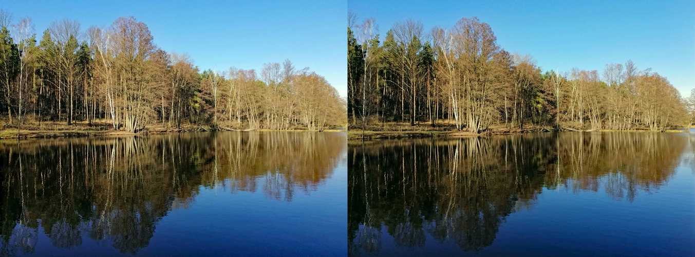 Bibersee (3D  X-view Kreuzblick stereo)