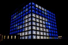 Bibliothek Stuttgart bei Nacht