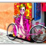 Bicicleta de color rosa