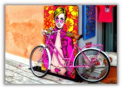 Bicicleta de color rosa
