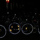 Bicycle park at night in Brugge