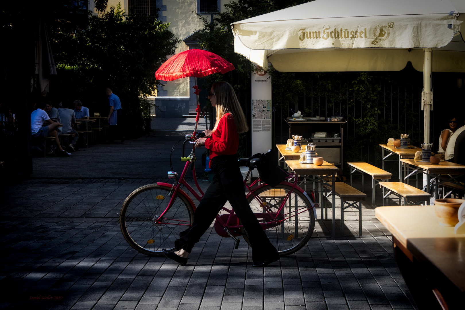 Bicycle with parasol