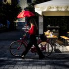 Bicycle with parasol