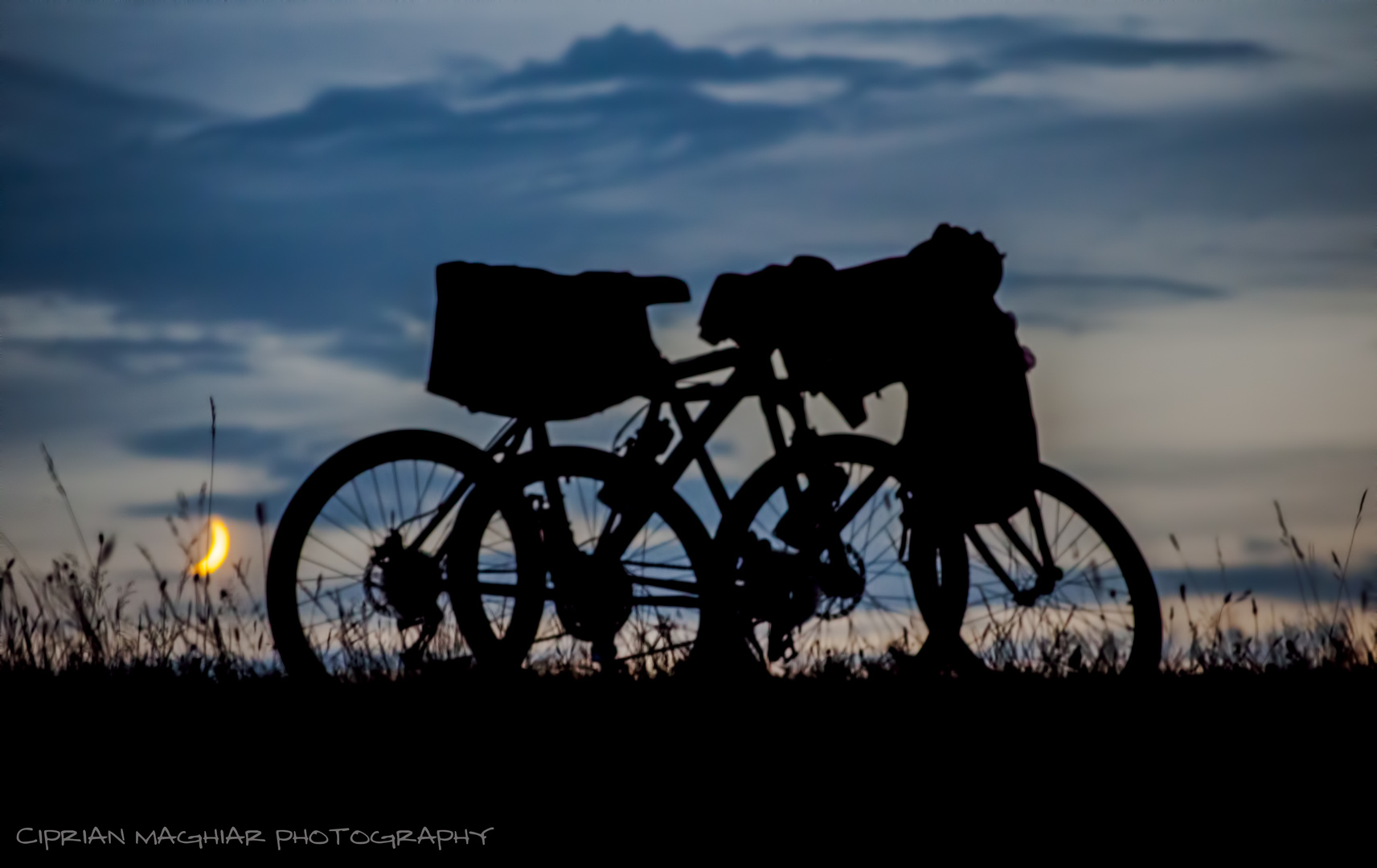 Bicycles at sunset