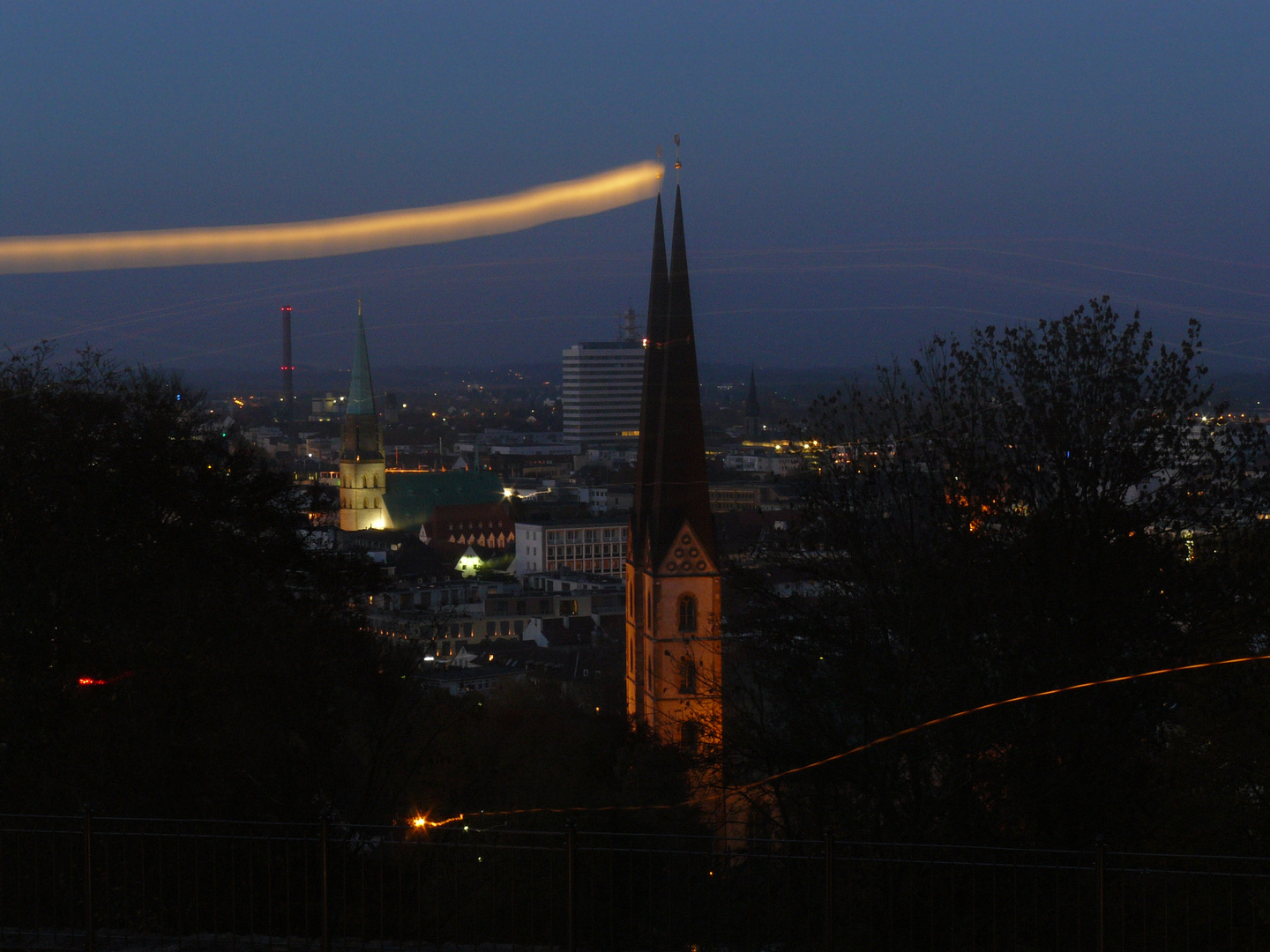 Bielefeld bei Nacht - leider verwackelt