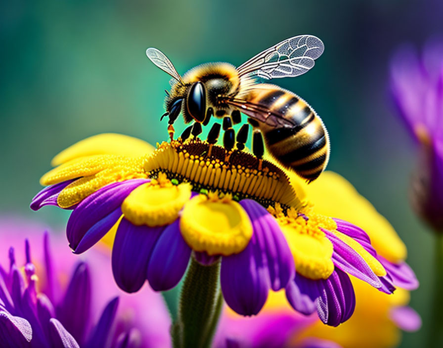 Biene auf einer Blume-KI-Bild-Thementag