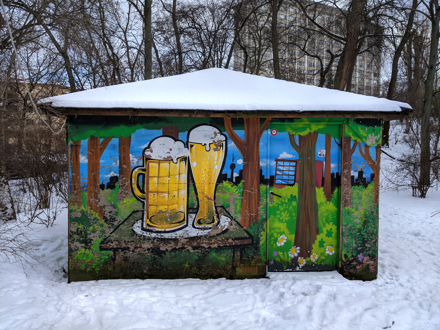 Bier im Schnee