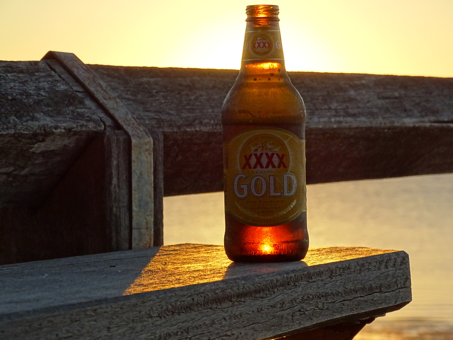 Bier im Sonnenuntergang