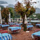 Biergarten bei Regen