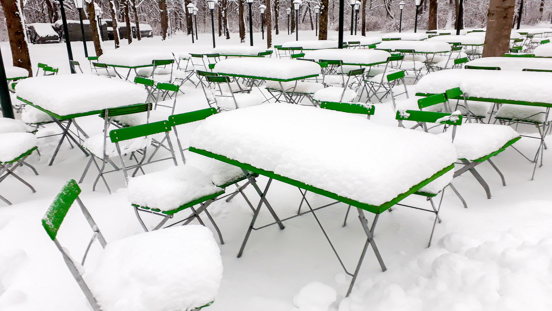 Biergarten im Januar