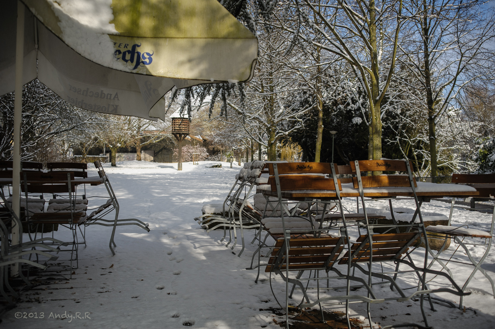 Biergarten im Winter