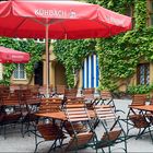 Biergarten mitten in der Fuggerei