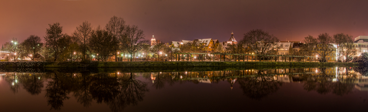 Bietigheim-Bissingen bei Nacht im Winter