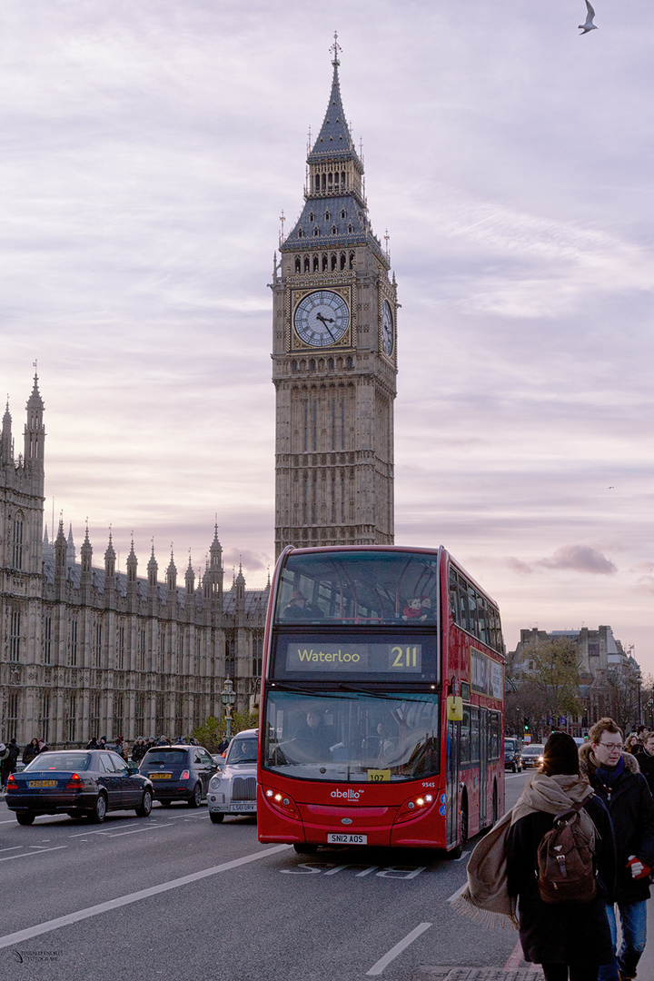 Big Ben and the red bus