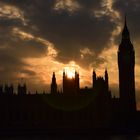 Big Ben und Parlament im Sonnenuntergang