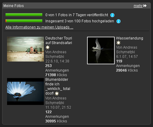 BIG DEAL: 3 Sternchenbilder gegen ein Screenshot