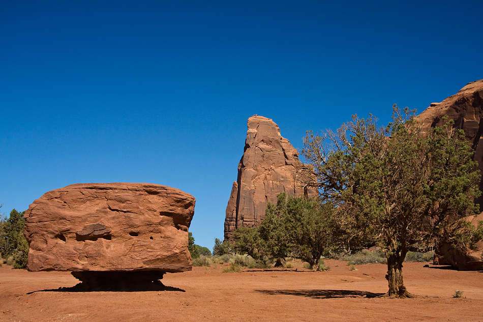 big rocks and trees