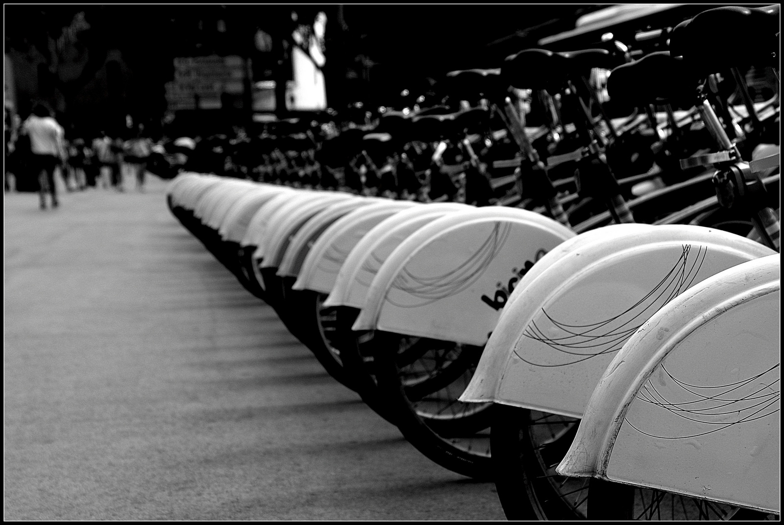 Bike-Station für Leihfahrräder in Barcelona...