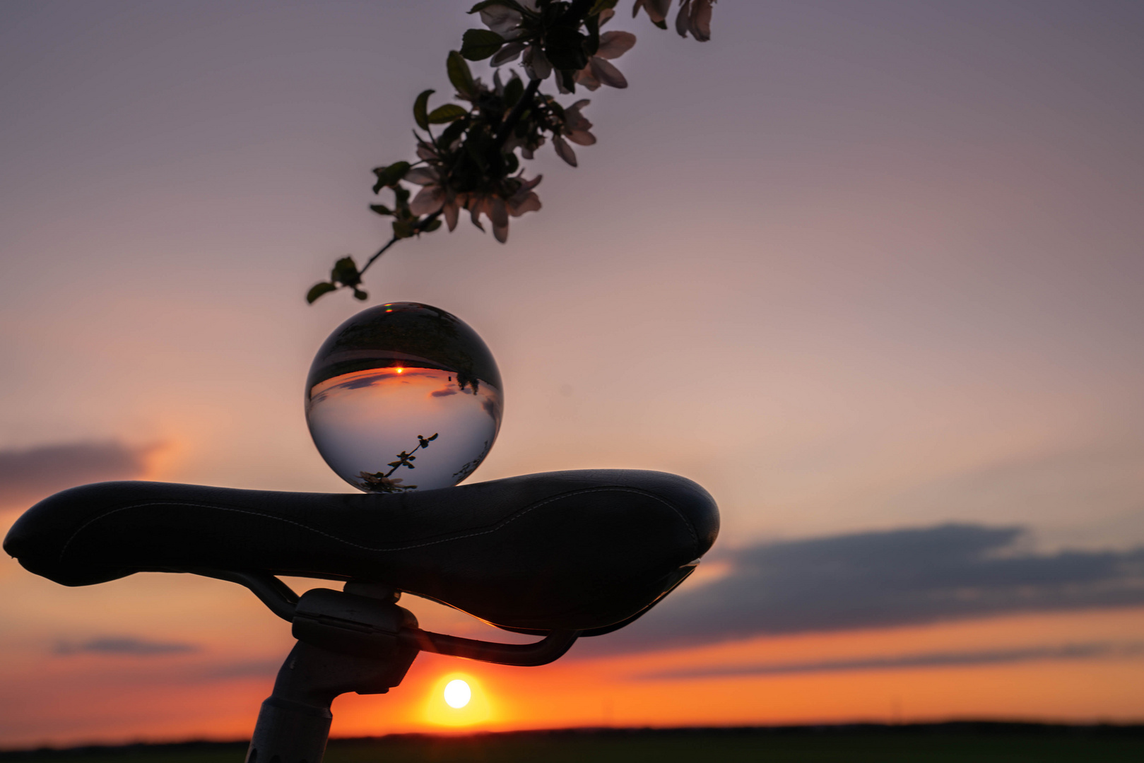 Bike, Sunset, Glas