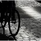 bike, wood and cobblestone