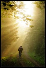 Biker im Morgengrauen