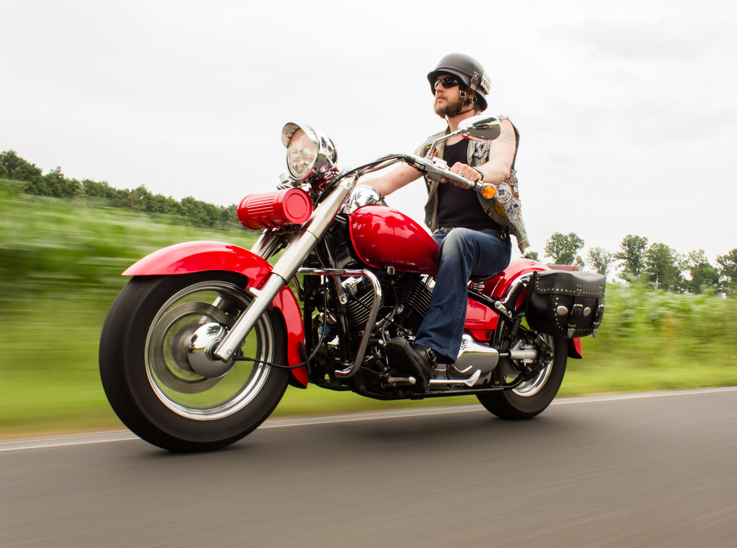 Biker on the road