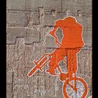 biker on the wall