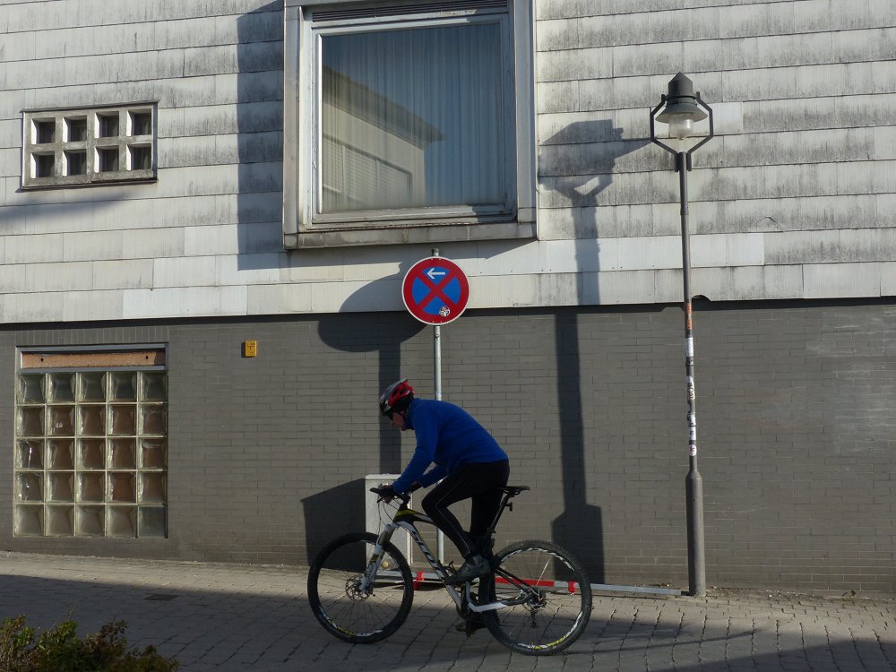 Biker, Schatten, Licht