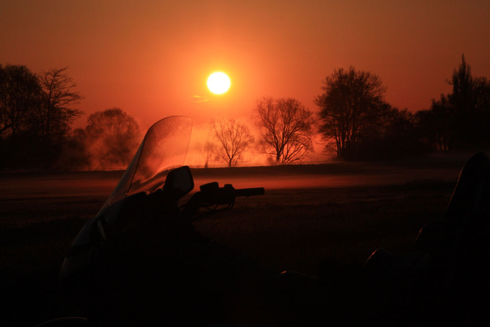 Biker`s  Morning