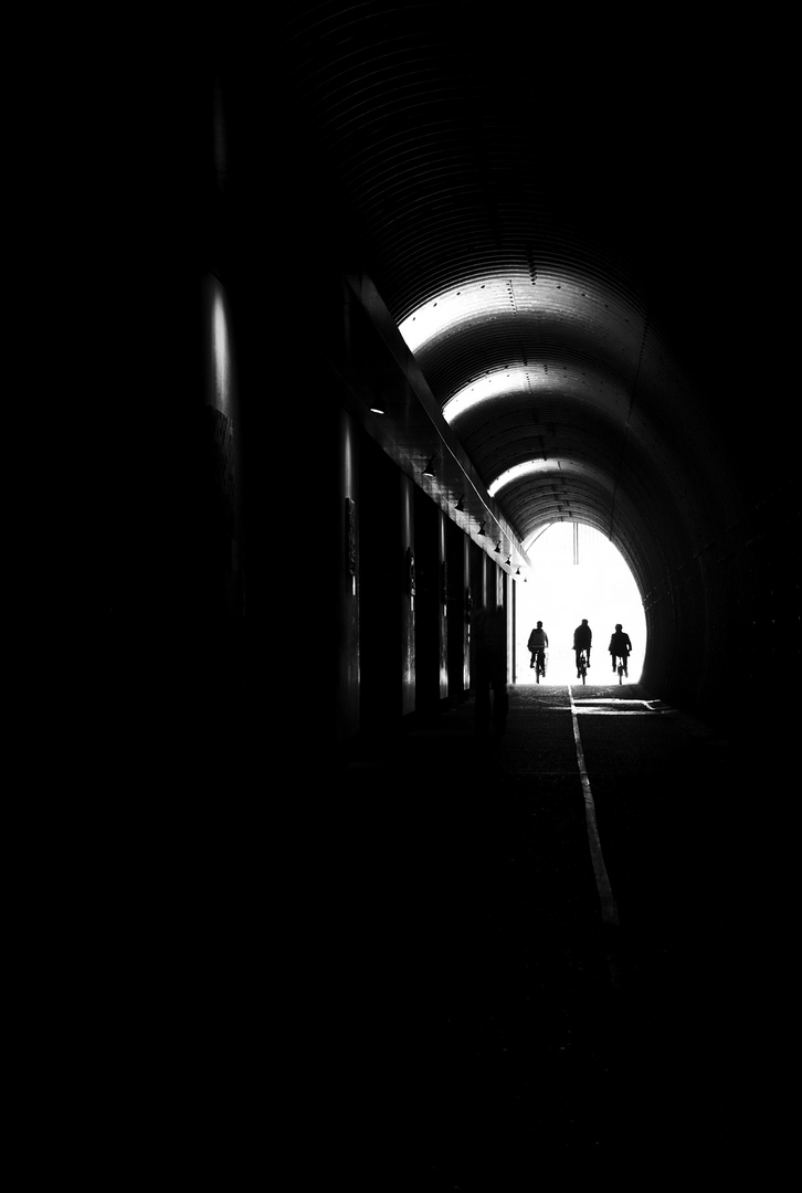 bikes in a tunnel