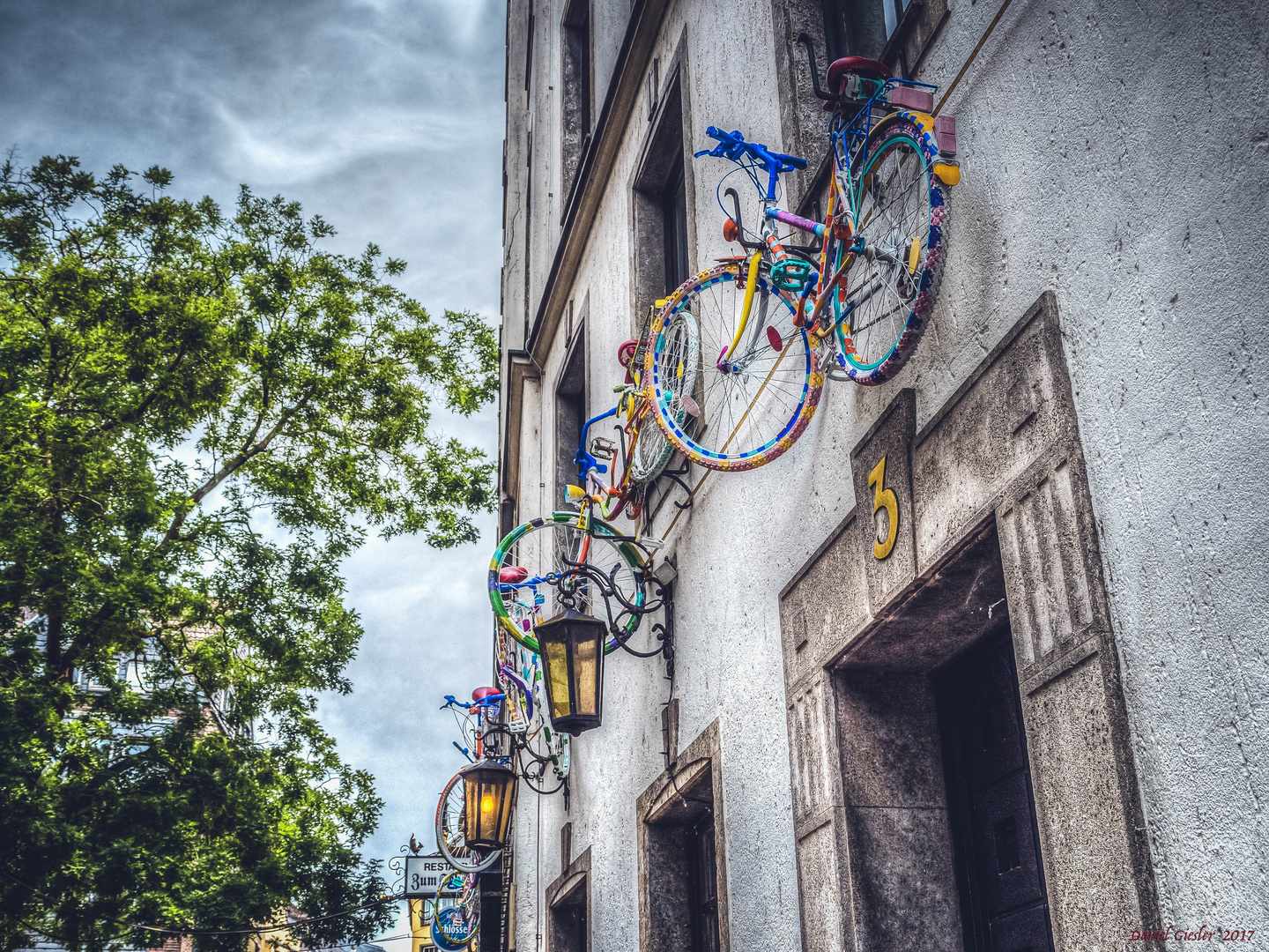 bikes on the wall
