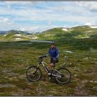 Biketour oberhalb Hovden mit Blick ins Haukeligebirge ; Norwegenreise 2016