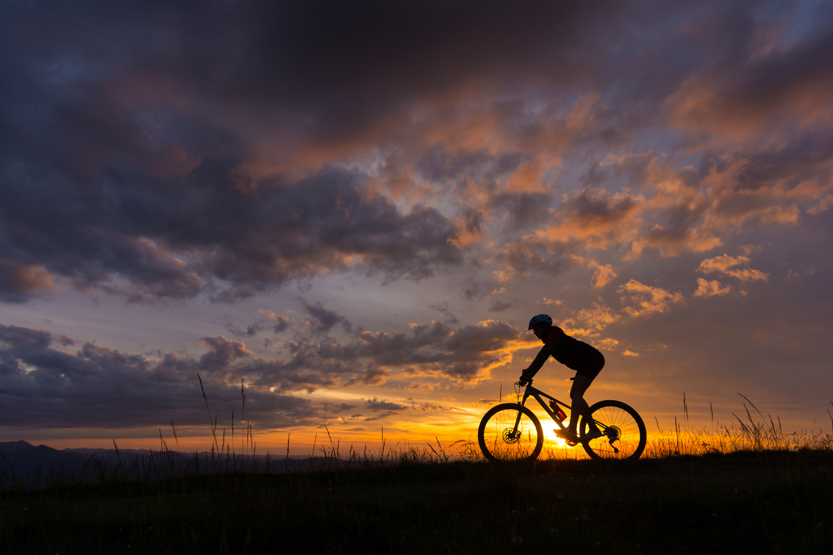 Biking in the sunset