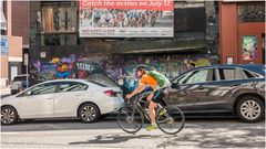 biking on the road