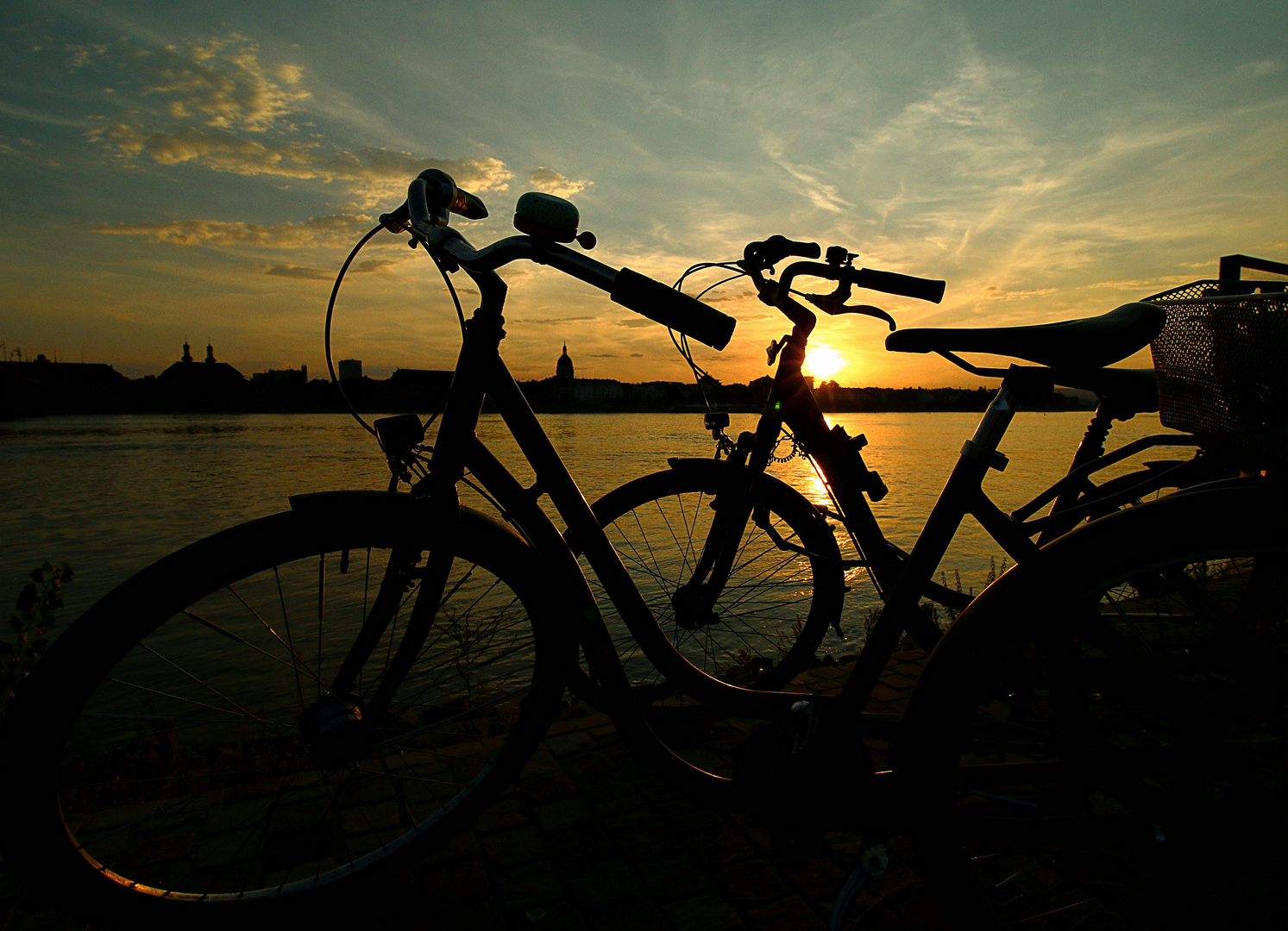 biking the sunset