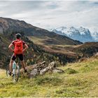 Biking with mountain view