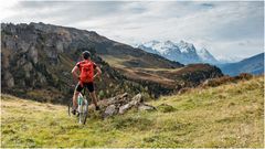 Biking with mountain view