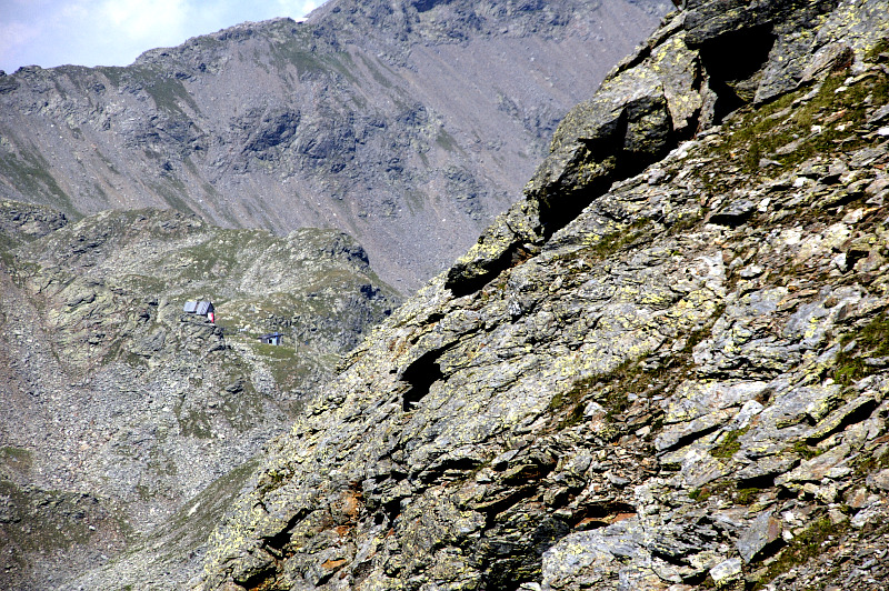 Bilck auf die Flaggerschartenhütte