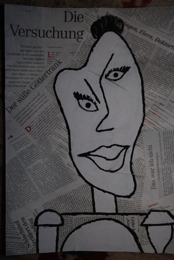 Bild (Acryil/Zeitung) - The Wired Woman