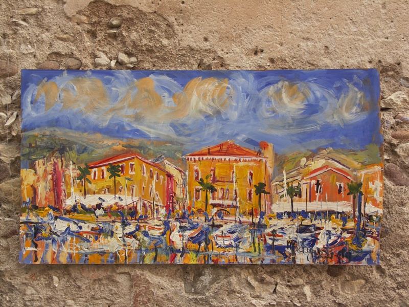 Bild, ausgestellt an einer Hauswand (aussen) in Bardolino