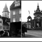 Bild links, Schönberger Schloss i. Odenwald - rechts Schweizerische Landesausstellung 1896 in Genf