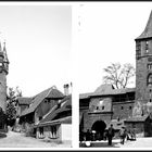 Bild links - Wo steht dieser Turm von 1895 ? -Bild rechts-Nürnberg, Tiergärtner Tor i. d. Bergstr.
