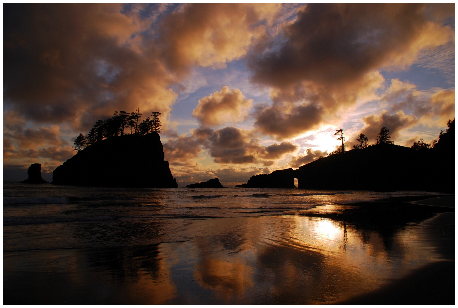 "Bilderbuch-Sonnenuntergang" am Second Beach