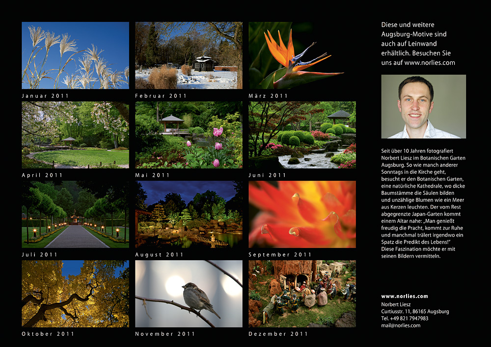 Bildübersicht Botanischer Garten Kalender 2011