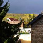 Binger Rochusberg unter dunklen Wolken