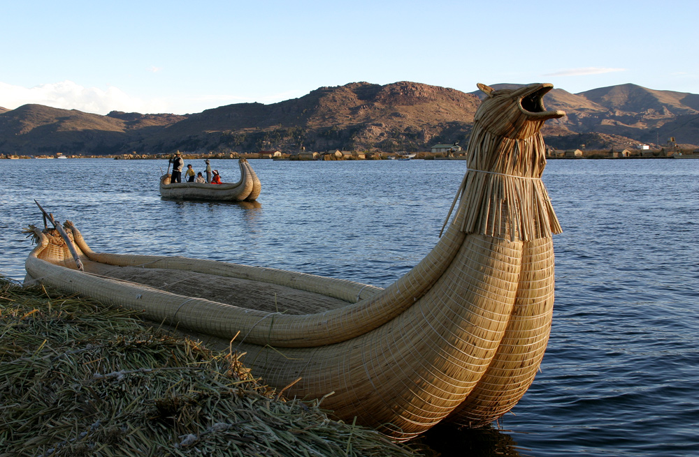 Binsenboot am Titicacasee